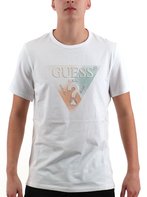 GUESS SS CN TRIANGLE Kurzarm-T-Shirt purweiß - Herren-T-Shirts