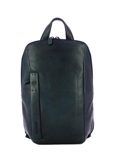 PIQUADRO P15 PLUS 14-Zoll-Laptop-Rucksack aus Leder Blau - PC-Rucksäcke