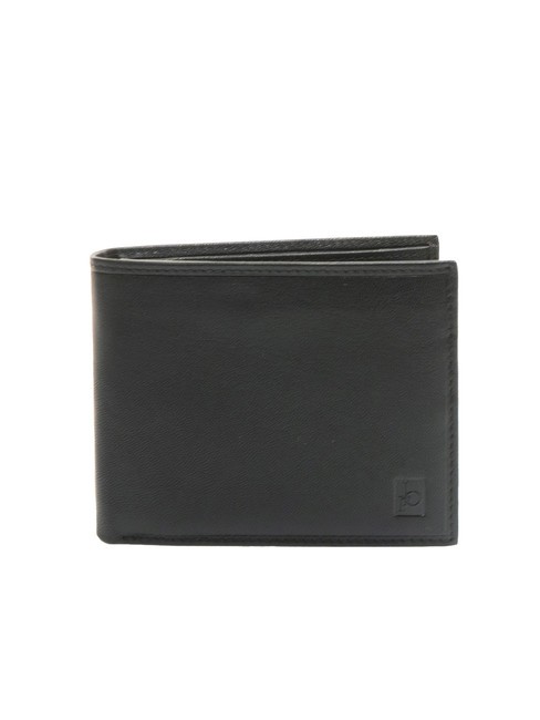 ROCCOBAROCCO PLAIN Lederbrieftasche mit Klappe und Münzfach Schwarz - Brieftaschen Herren