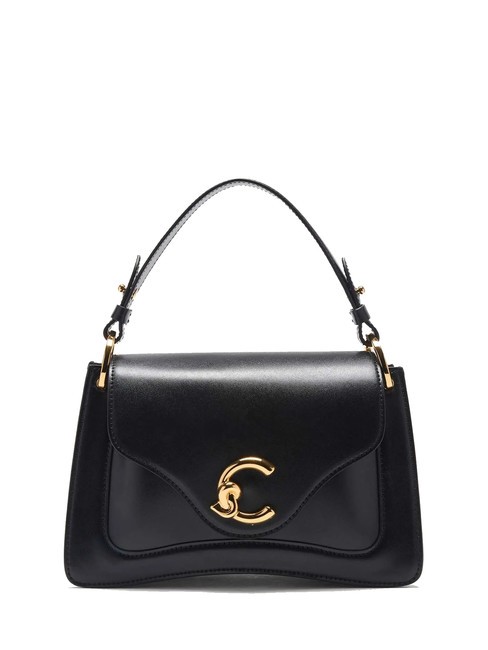 COCCINELLE C-ME CALF COCKER Kleine Ledertasche mit Schultergurt Schwarz - Damentaschen