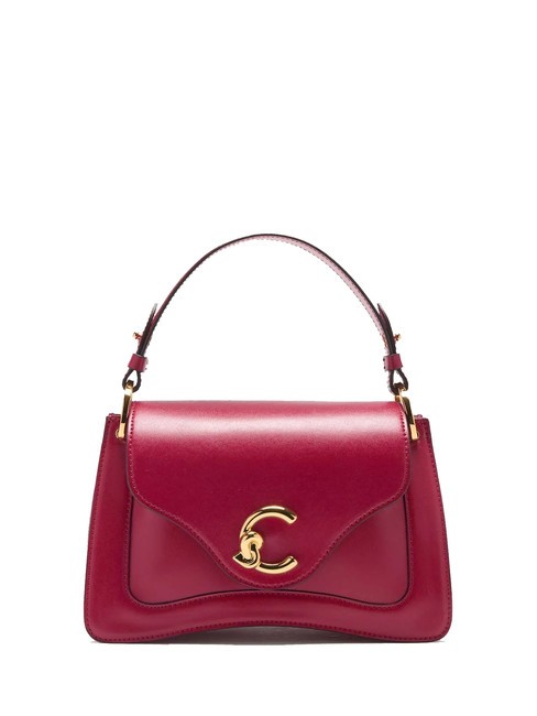 COCCINELLE C-ME CALF COCKER Kleine Ledertasche mit Schultergurt Sangria - Damentaschen