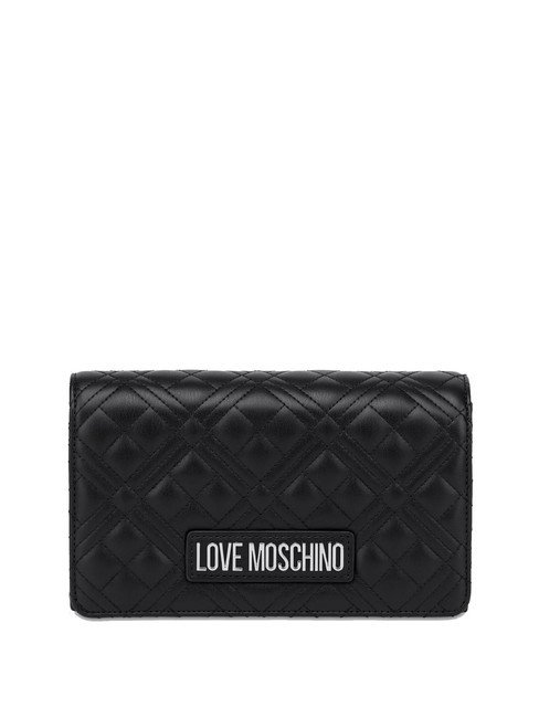 LOVE MOSCHINO QUILTED Tasche mit Schulterklappe Schwarz Schwarz - Damentaschen