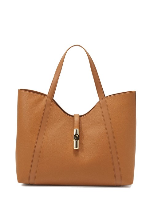 FURLA GOCCIA Große Shopper-Tasche aus Leder Brandy - Damentaschen