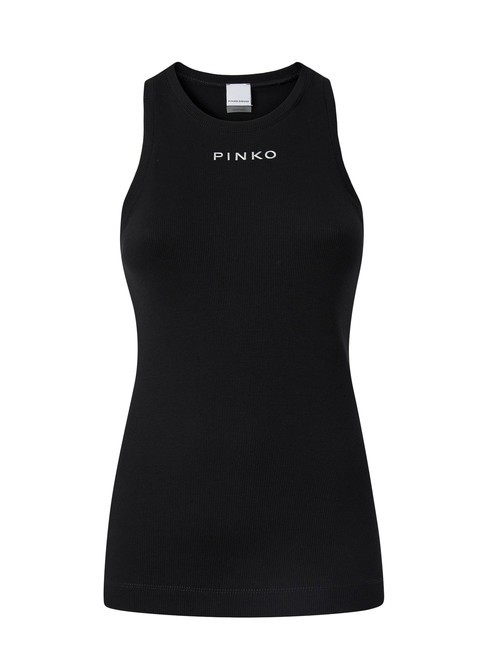 PINKO DISTINTO Geripptes Tanktop schwarze Limousine - T-Shirts und Tops für Damen