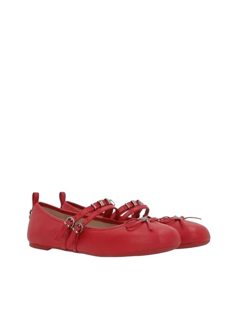 PINKO GIOIA Ballerinas aus Leder mit zwei Riemen Rot - Damenschuhe