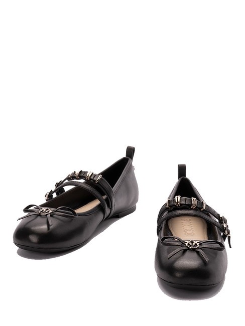 PINKO GIOIA Ballerinas aus Leder mit zwei Riemen schwarze Limousine - Damenschuhe