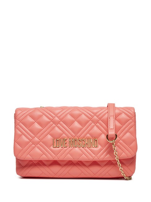 LOVE MOSCHINO QUILTED Kleine Umhängetasche Koralle - Damentaschen