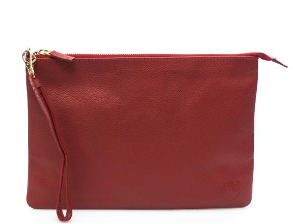 TIMBERLAND  Clutch mit Manschette, aus Leder ROT - Damentaschen