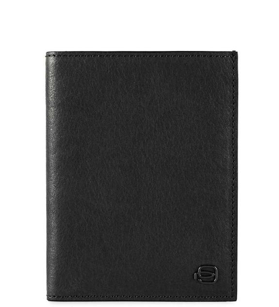 PIQUADRO  BLACK SQUARE Vertikale Geldbörse aus Leder Schwarz - Brieftaschen Herren