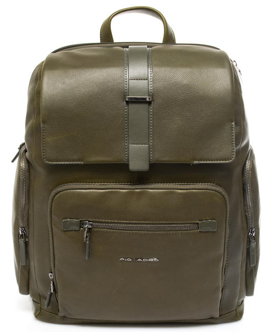 PIQUADRO BAE Lederrucksack für PC 15,6 "/ Ipad 9,7" / GRÜN - PC-Rucksäcke