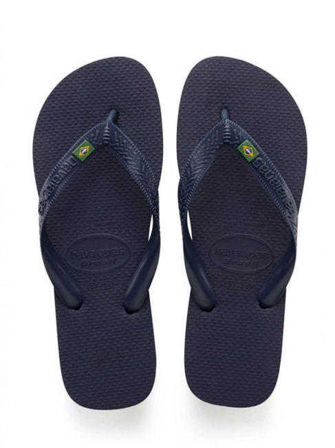 HAVAIANAS  BRASILIEN-LOGO-Flip-Flops Navy blau - Schuhe Unisex