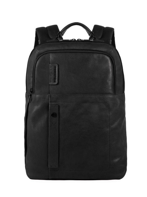 PIQUADRO P15 PLUS 15,6-Zoll-Laptop-Rucksack aus Leder Schwarz - PC-Rucksäcke